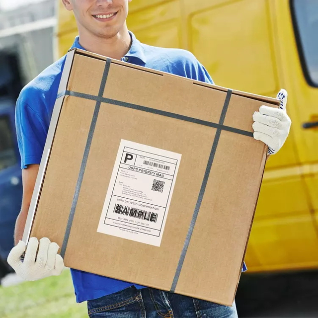 Bottom of yellow custom size waterproof oil-proof scratchproof thermal label sticker