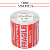 Eco-friendly Handle with care Warning Packing Shipping Label Fragile Label