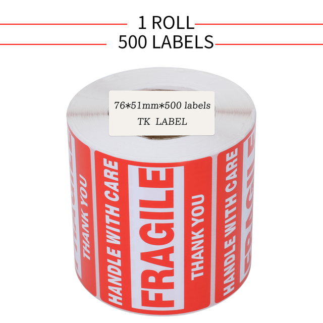 Eco-friendly Handle with care Warning Packing Shipping Label Fragile Label